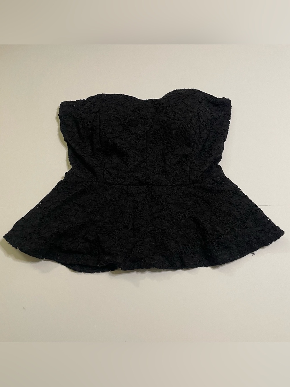 Ambiance Black Sleeveless Gothic Tube Top with Lace size L